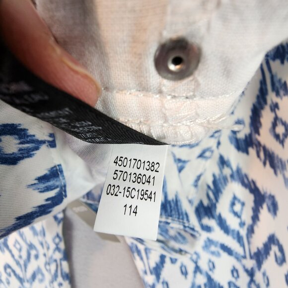 Chico's NEW So Slimming Indigo Geo Jegging Jean Antique White Southwestern Print - Picture 7 of 14